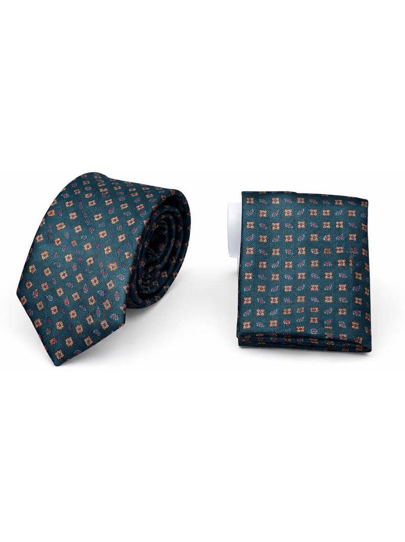 Cravate GIULIANO Pochette Assortie soie Bleu - Kiabi