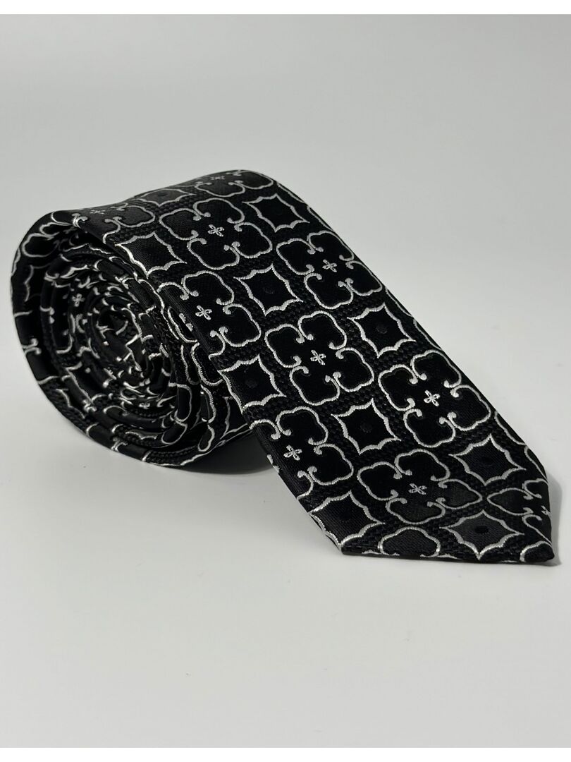 Cravate noir a motif Kebello Noir Noir - Kiabi