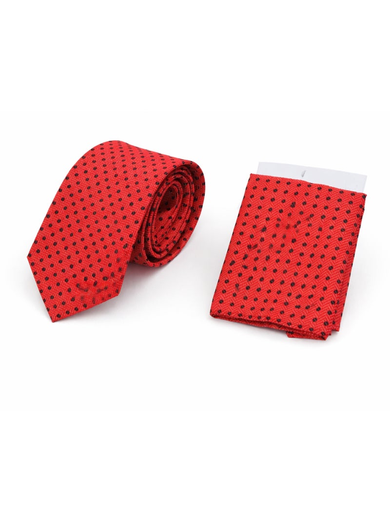 Cravate  Pochette Assortie soie MARCO Rouge - Kiabi