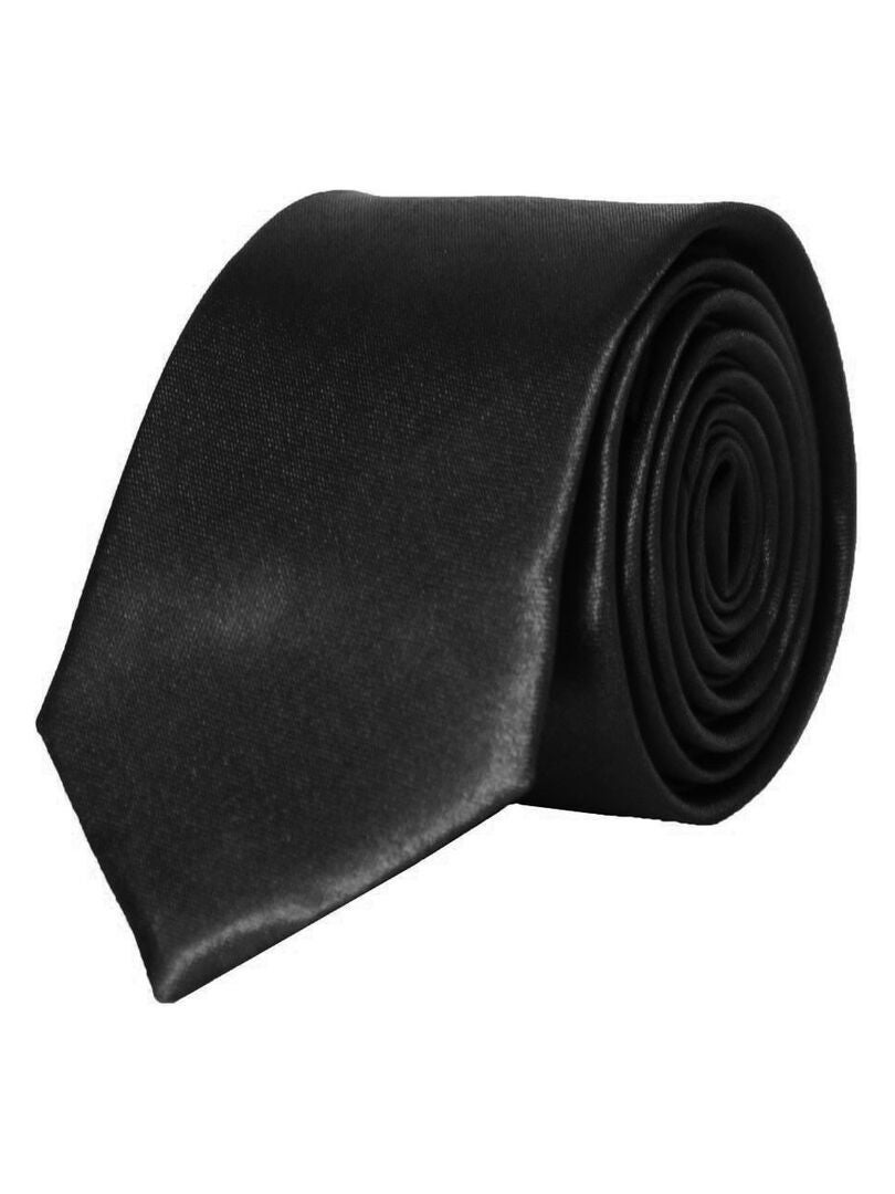 Cravate Satin Slim Kebello Noir Noir - Kiabi