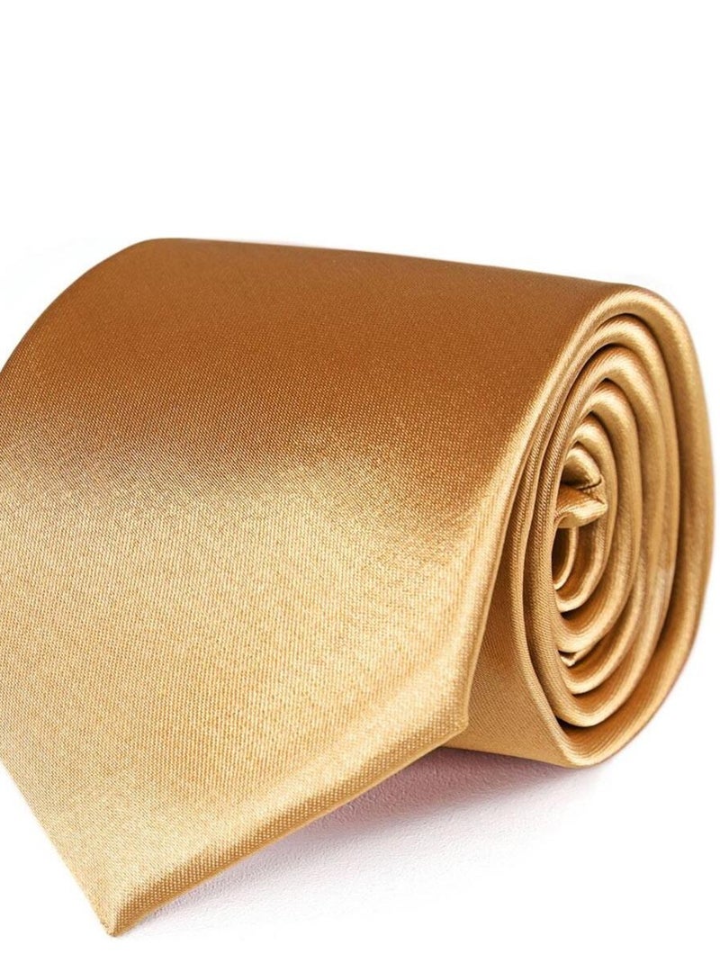 Cravate Satin Unie - Fabriqué en Europe Beige foncé - Kiabi