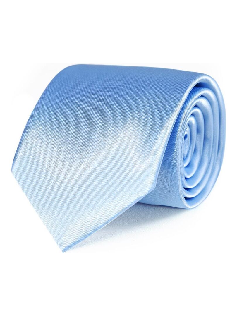 Cravate Satin Unie - Fabriqué en Europe Bleu ciel - Kiabi