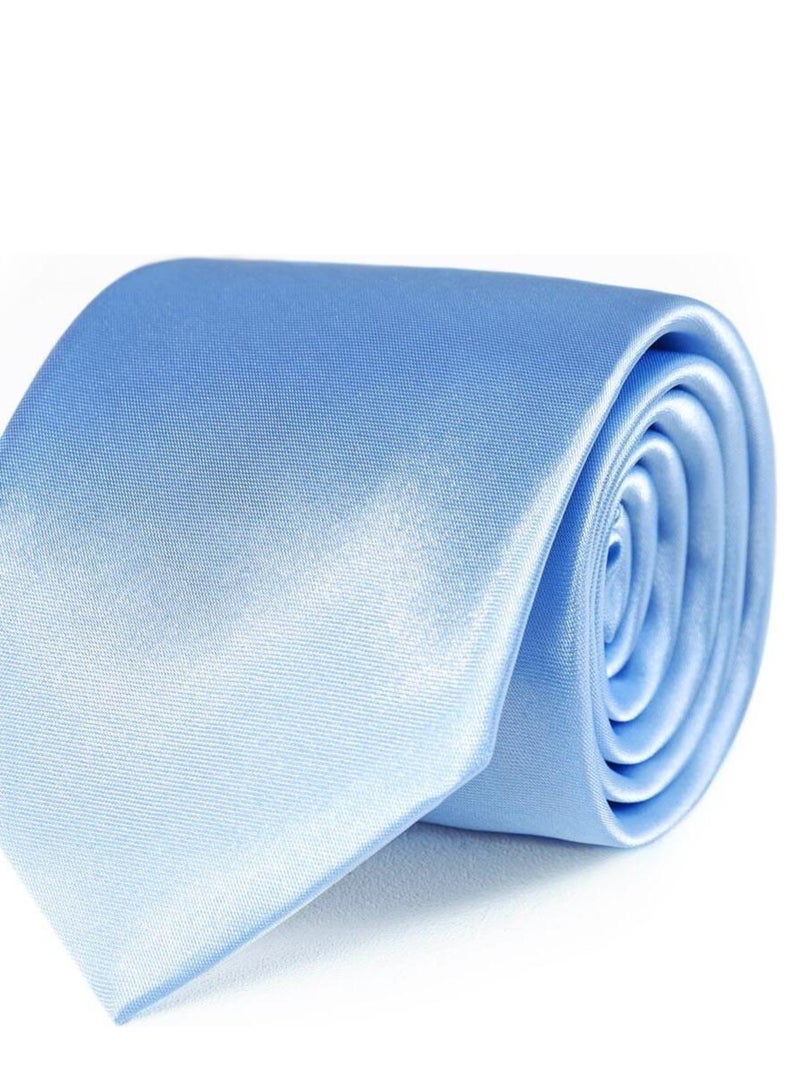 Cravate Satin Unie - Fabriqué en Europe Bleu ciel - Kiabi