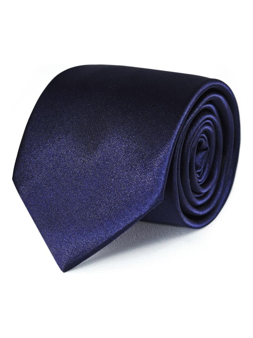 Cravate Satin Unie - Fabriqué en Europe Bleu marine - Kiabi
