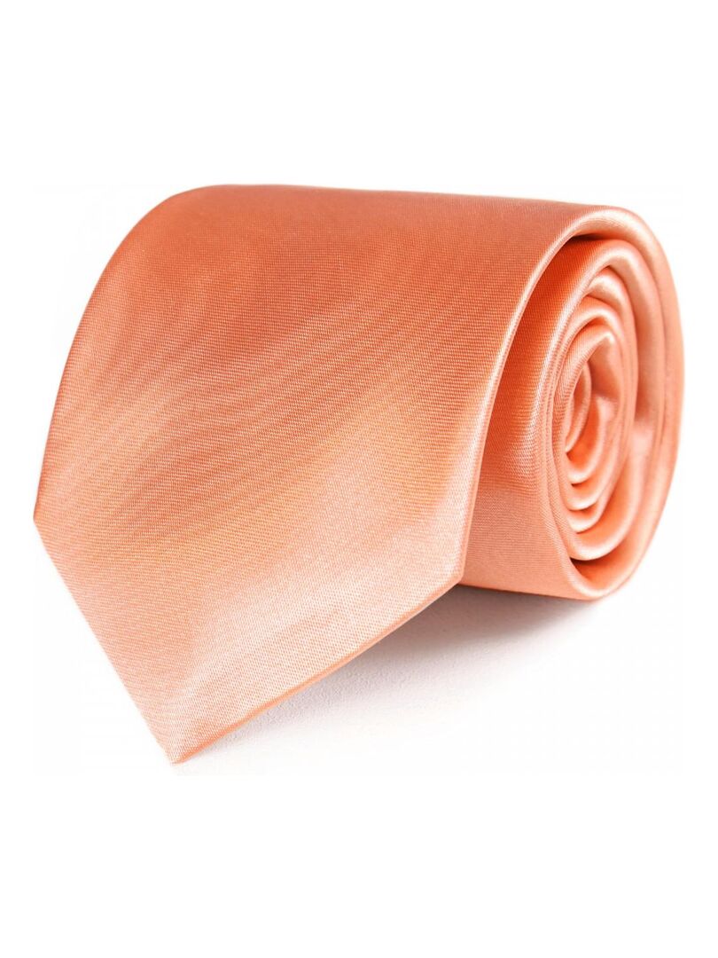 Cravate Satin Unie - Fabriqué en Europe Orange corail - Kiabi