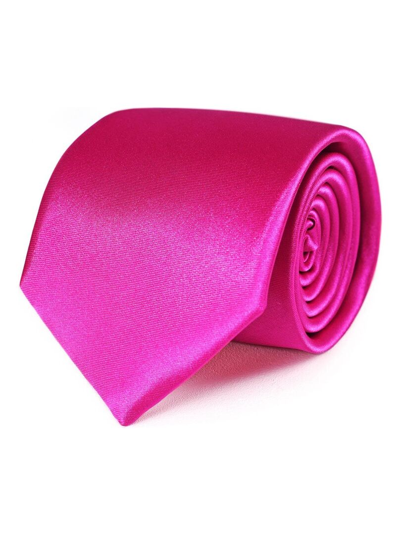 Cravate Satin Unie - Fabriqué en Europe Rose fushia - Kiabi