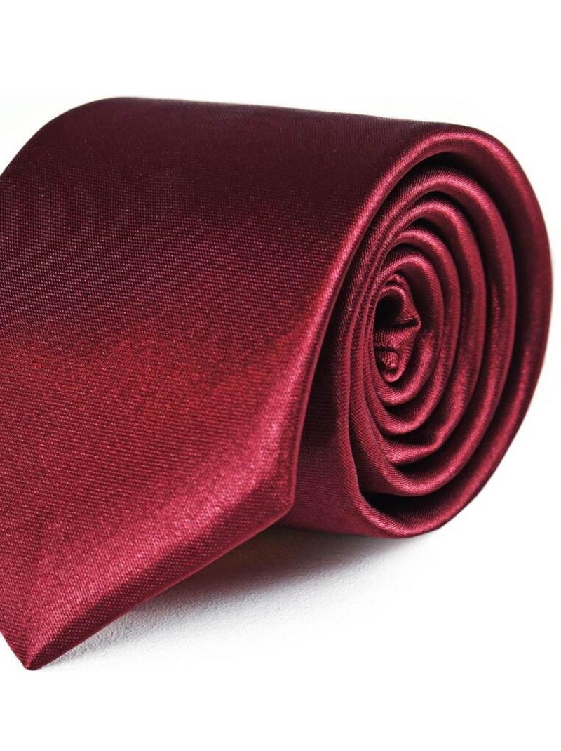 Cravate Slim Satin Unie - Fabriqué en Europe Bordeaux - Kiabi