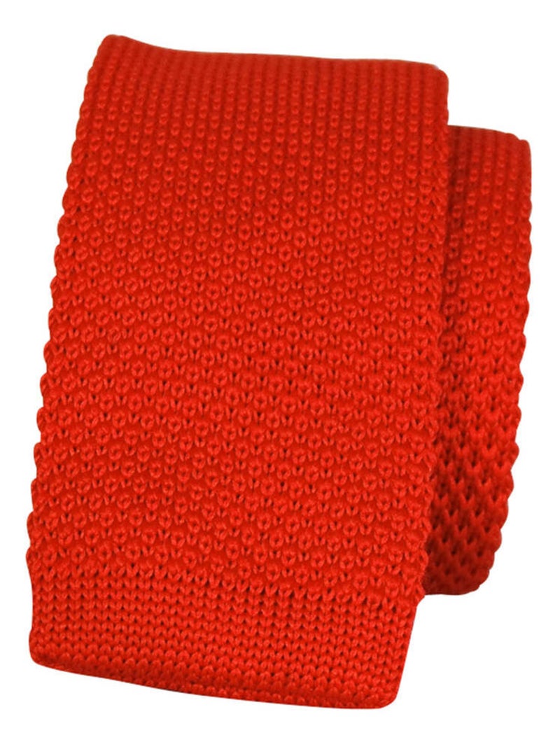 Cravate tricot uni Rouge tomate - Kiabi