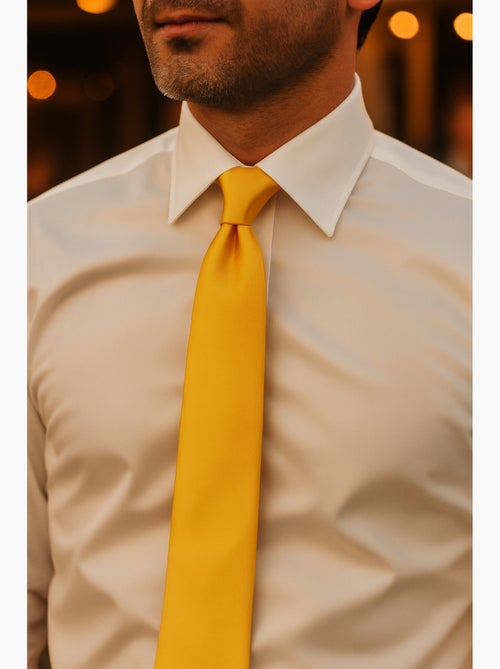 Cravate unie en soie GINGER - Kiabi