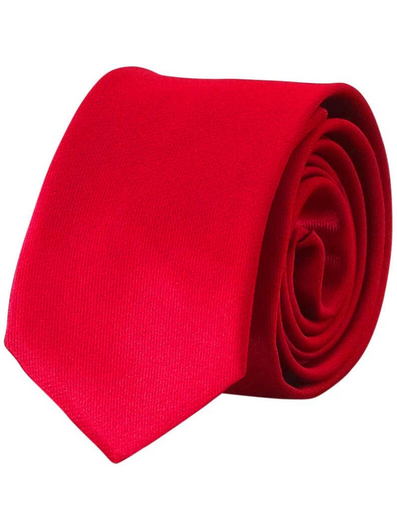 Cravate unie slim Rouge cerise - Kiabi