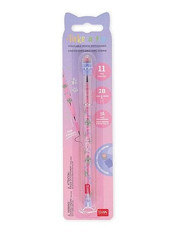 Crayon empilable avec gomme - take a tip