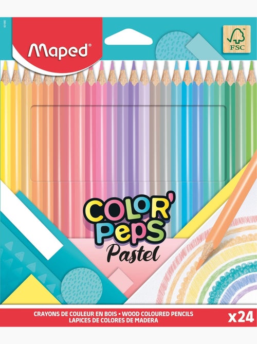 Crayons de couleur color peps pastels en bois - Kiabi