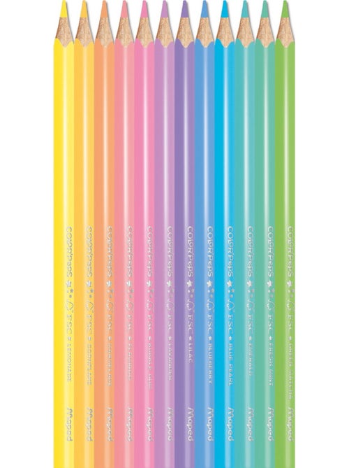 Crayons de couleur color peps pastels en bois - Kiabi