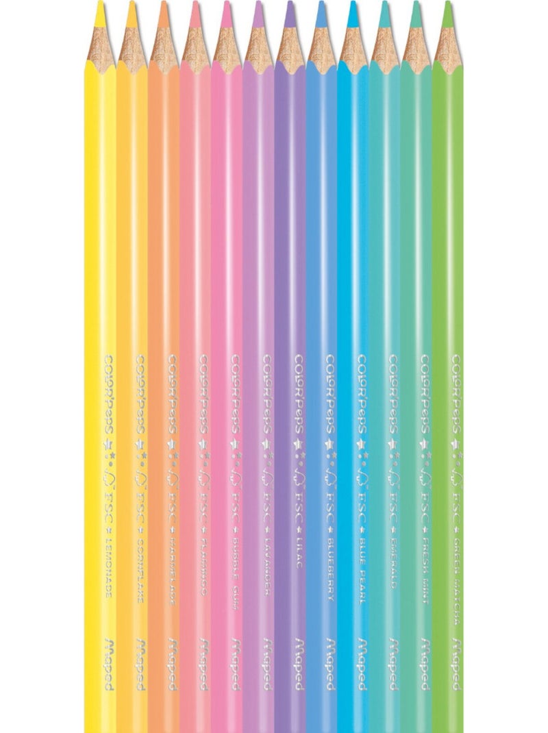 Crayons de couleur color peps pastels en bois N/A - Kiabi