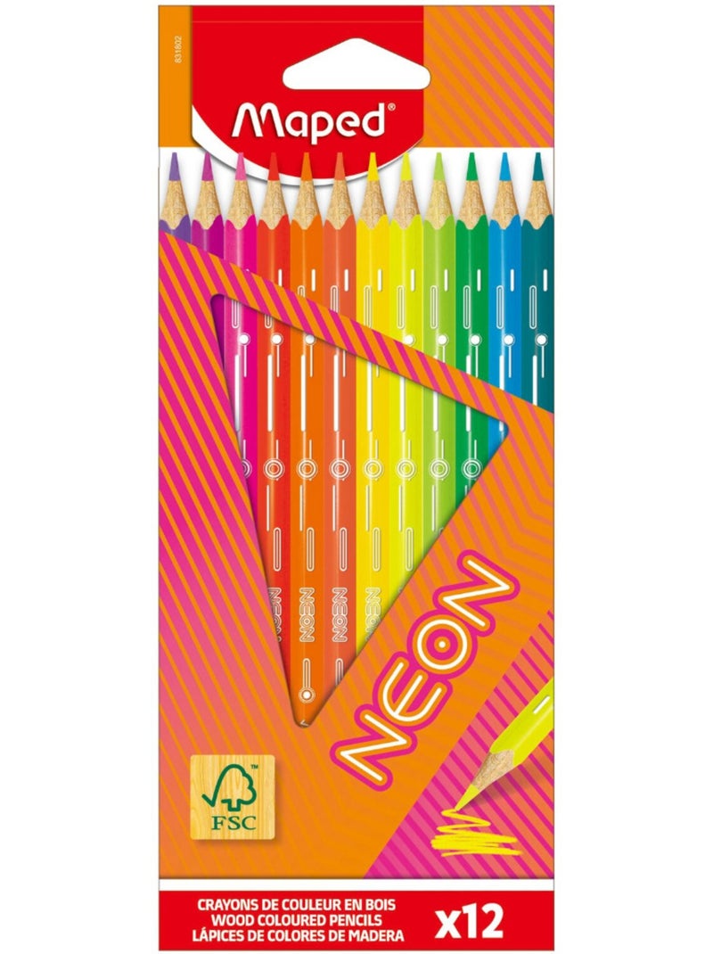 Crayons de couleur neon Multicolore - Kiabi