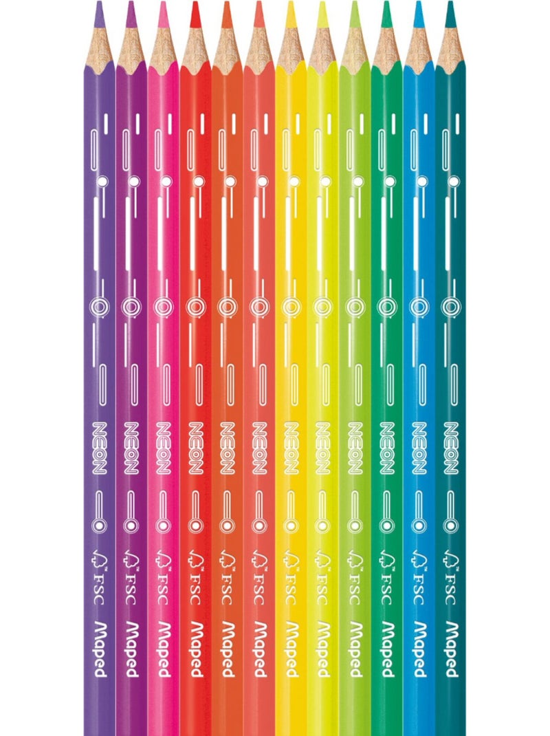 Crayons de couleur neon Multicolore - Kiabi