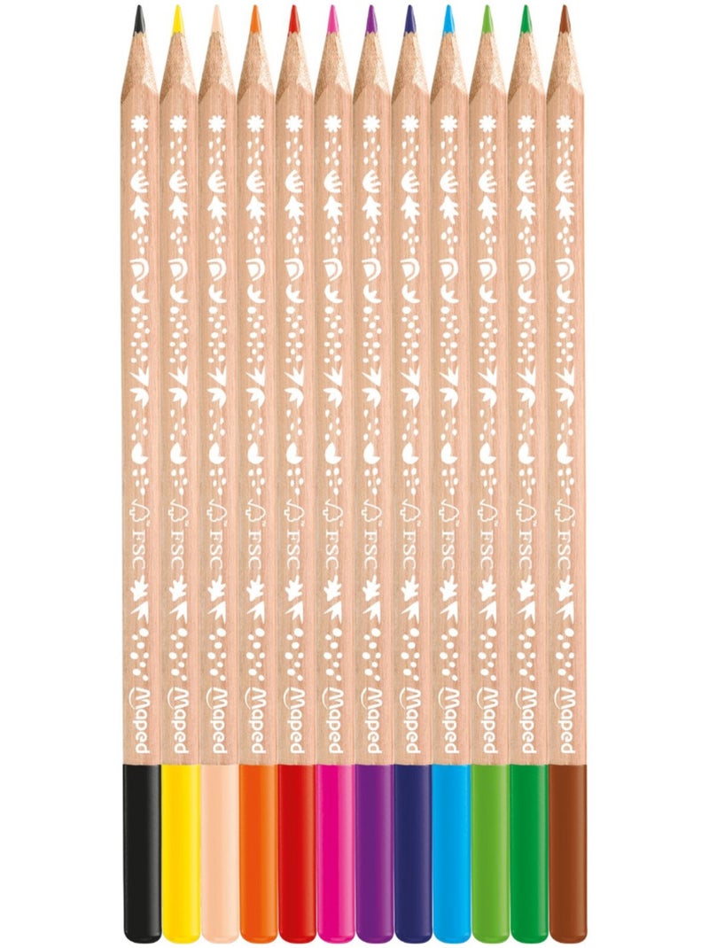 Crayons de couleur smiling planet en bois N/A - Kiabi