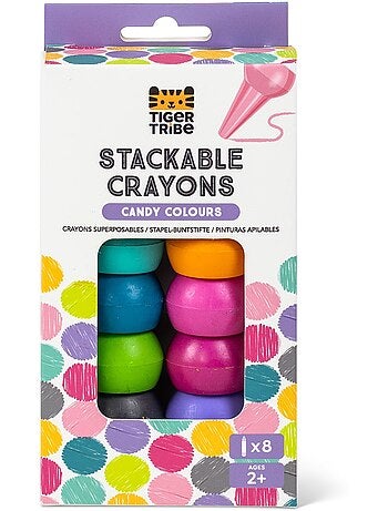Crayons empilables couleurs acidulées