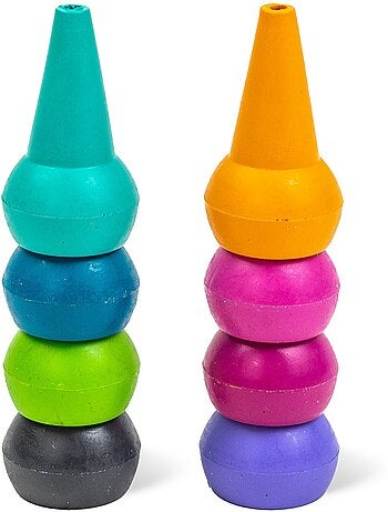 Crayons empilables couleurs acidulées