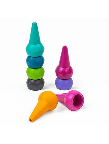 Crayons empilables couleurs acidulées