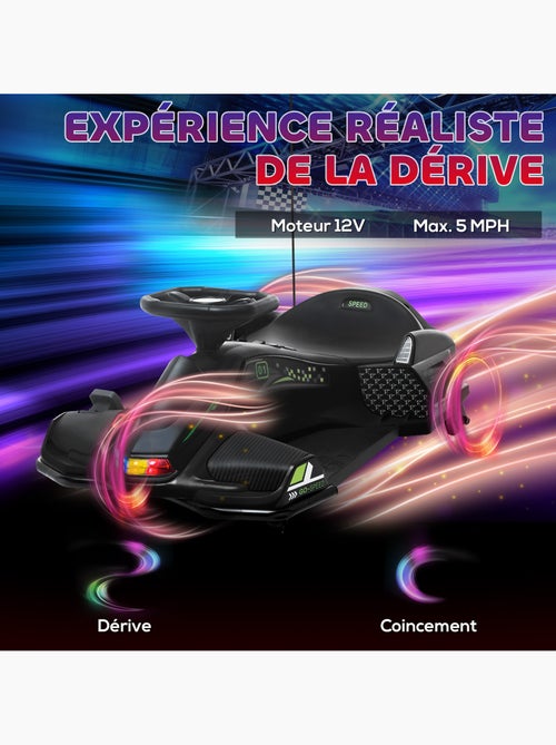 Crazy cart enfant - kart drifting électrique - nombreux effets - noir - Kiabi Crazy cart enfant - kart drifting électrique - nombreux effets - noir - Kiabi