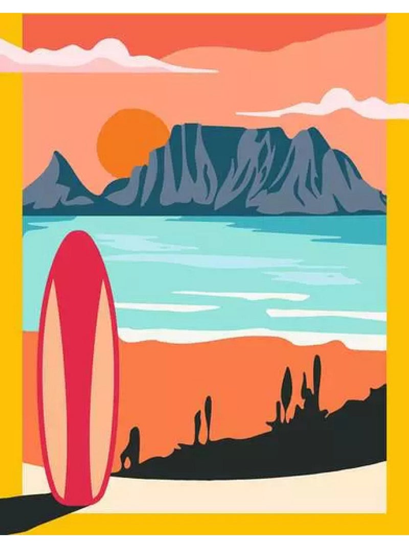Creart - 30x40 cm peinture par numeros sunset Orange - Kiabi