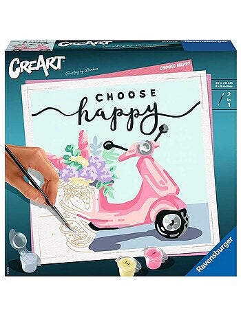 CreArt Peinture au numéro : Carré - Choose happy - Kiabi