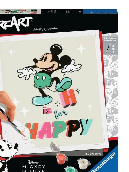 CreArt Peinture au numéro : Grand Format : Mickey Mouse : H is for Happy - Kiabi