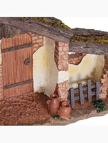 Crèche de noël à garnir en résine lumineuse h. 21 cm