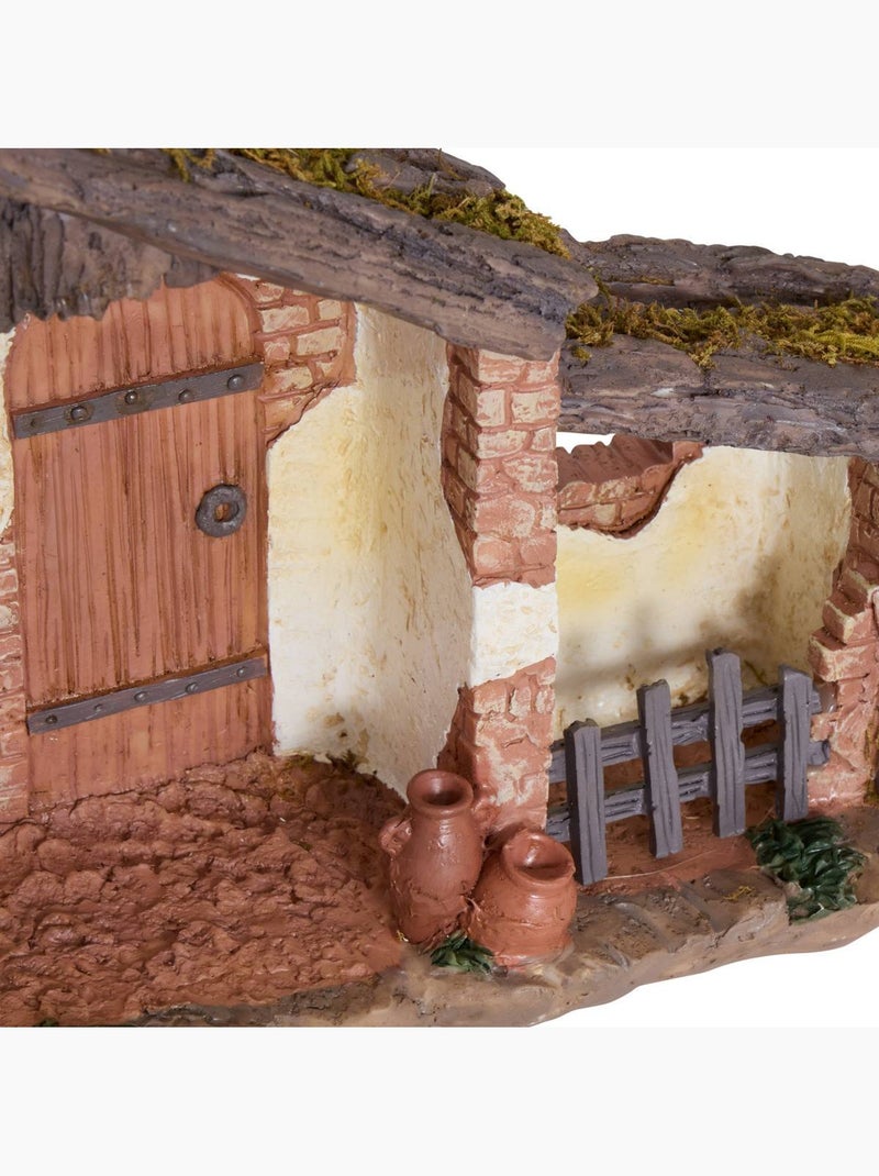 Crèche de noël à garnir en résine lumineuse h. 21 cm Beige - Kiabi