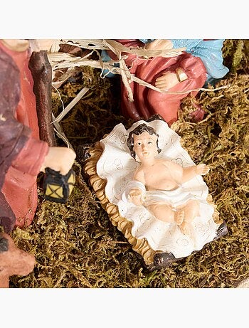 Crèche de noël novea 6 santons 40 x 26,5 cm
