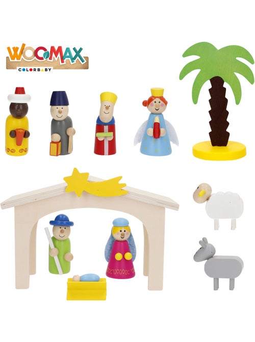 Crèche en bois 11 pièces WOOMAX - Kiabi