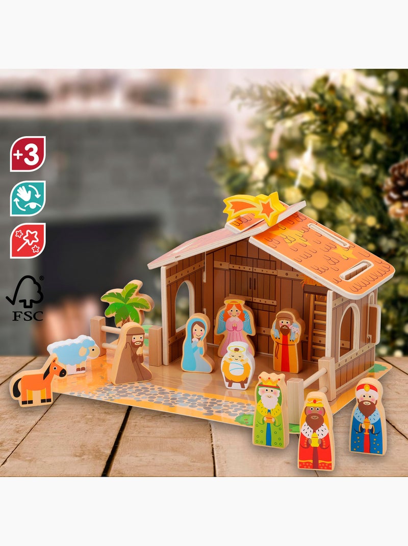 Crèche en bois 20 pièces woomax N/A - Kiabi