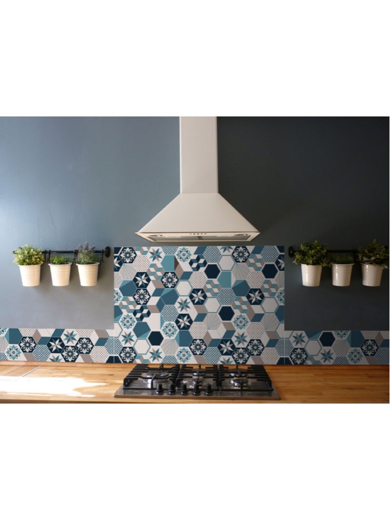 Crédence adhésive carreaux en aluminium Exa Bleu - Kiabi