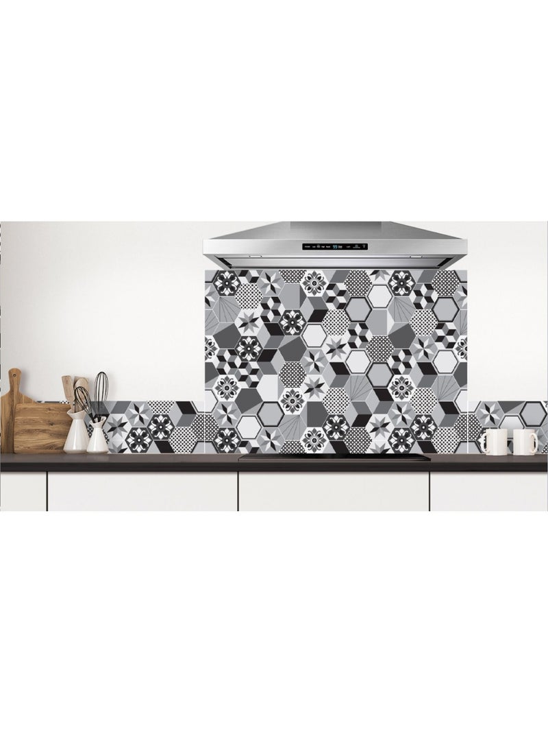 Crédence adhésive carreaux en aluminium Exa Gris - Kiabi