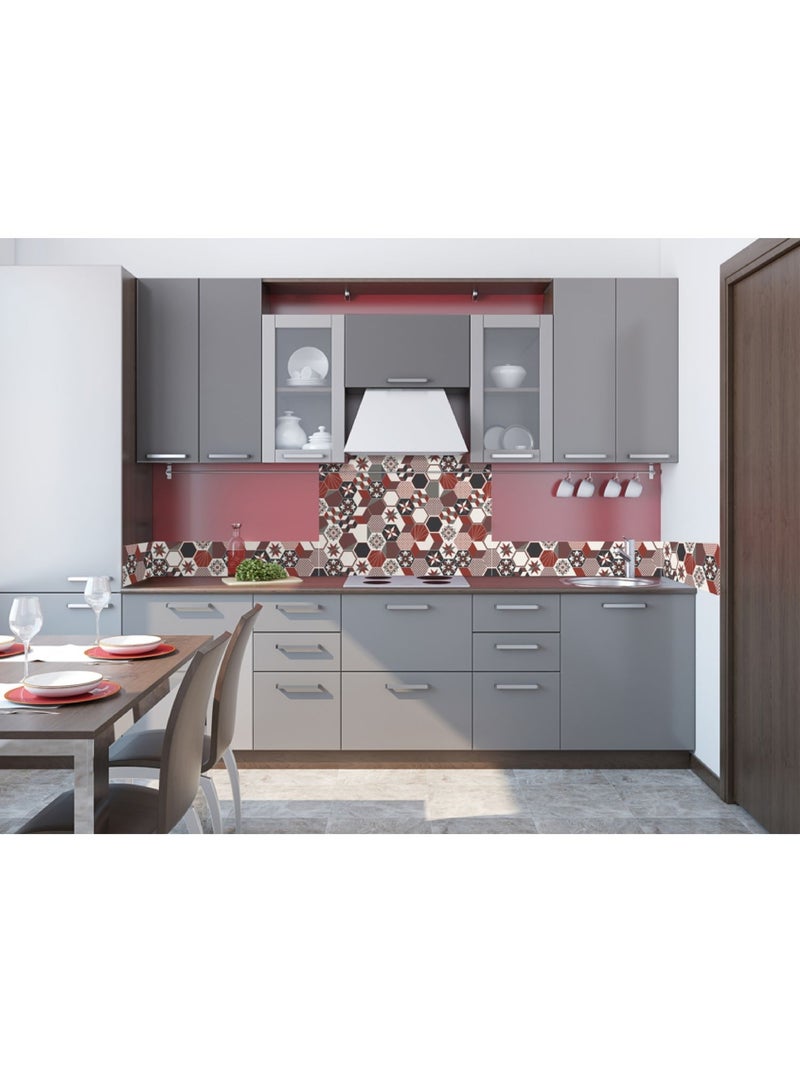 Crédence adhésive carreaux en aluminium Exa Rouge - Kiabi