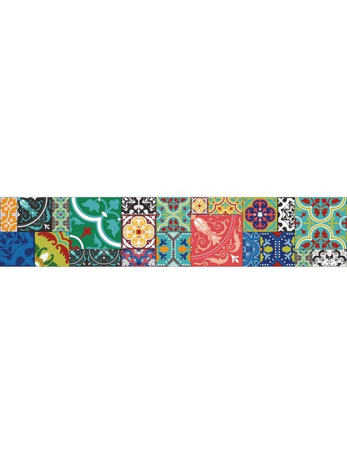 Crédence adhésive design en PVC Jade - L. 200 x l. 40 cm - Multicolore - Kiabi