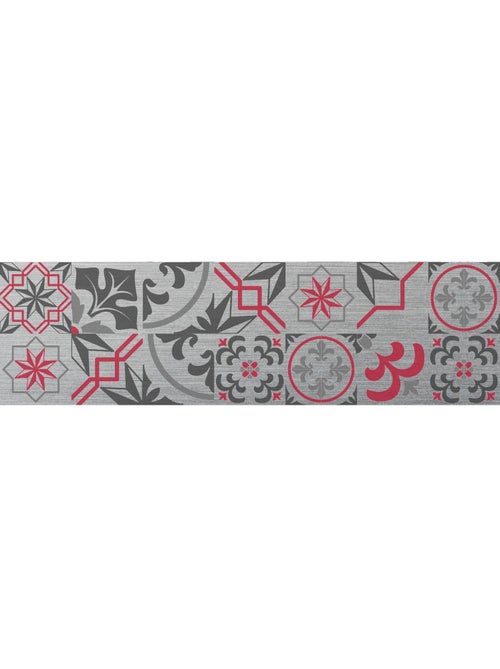 Crédence adhésive en alu Carreaux ciment - L. 20 x l. 90 cm - Gris - Kiabi