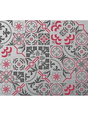 Crédence adhésive en alu Carreaux de ciment - L. 70 x l. 40 cm - Gris