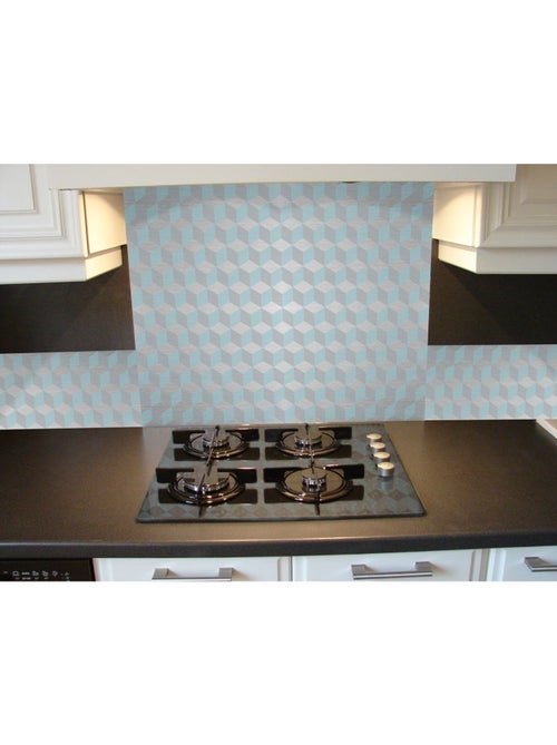 Crédence adhésive en alu Cube - L. 20 x l. 20 cm - Gris - Kiabi