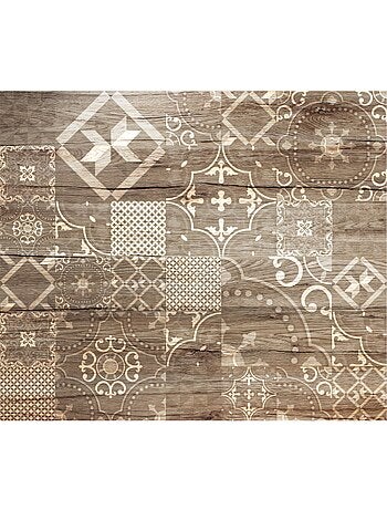 Crédence adhésive en alu imitation Bois - L. 70 x l. 40 cm - Marron