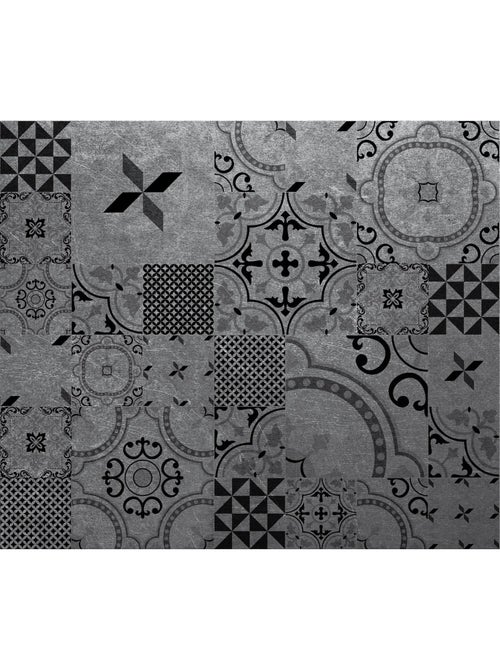 Crédence adhésive en alu imitation Métal - L. 70 x l. 40 cm - Noir - Kiabi