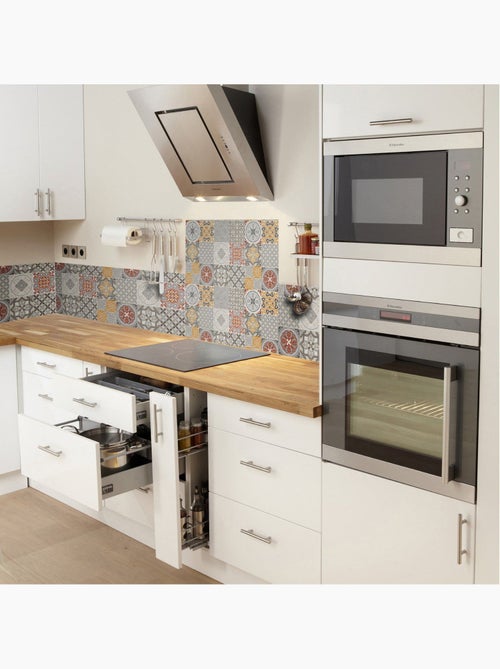 Crédence adhésive en aluminium Carreaux - L. 70 x l. 40 cm - Gris - Kiabi