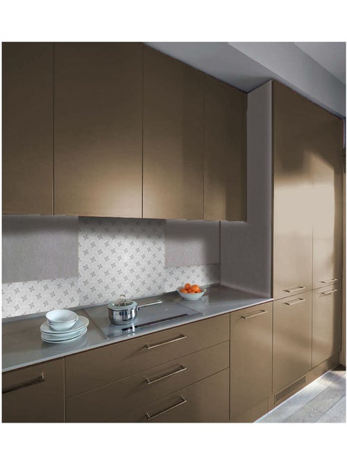 Crédence adhésive en aluminium Carreaux - L. 70 x l. 60 cm - Gris - Kiabi