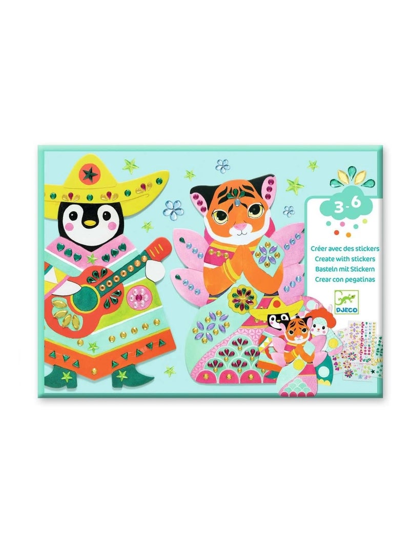 Créer avec des stickers Brillants Multicolore - Kiabi