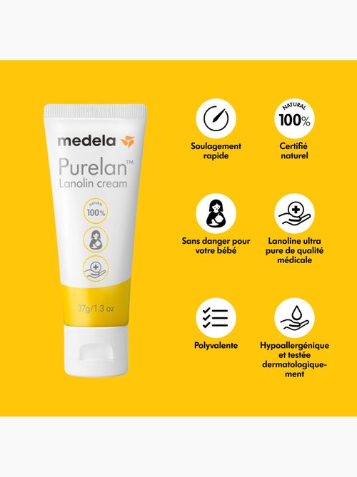 Crème à la lanoline Medela Purelan - Naturelle, soulage mamelons douloureux et peau sèche - Kiabi
