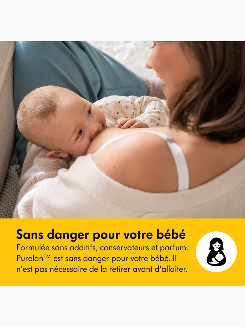 Crème à la lanoline Medela Purelan - Naturelle, soulage mamelons douloureux et peau sèche Transparent - Kiabi