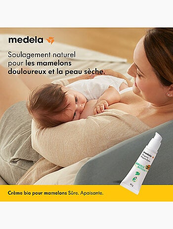 Crème bio pour mamelons Medela 40g - Naturelle, apaisante et nourrissante, hypoallergénique