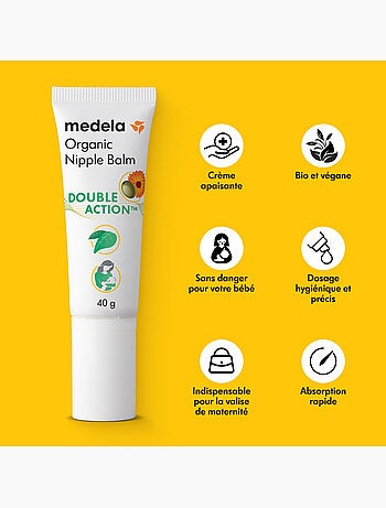 Crème bio pour mamelons Medela 40g - Naturelle, apaisante et nourrissante, hypoallergénique