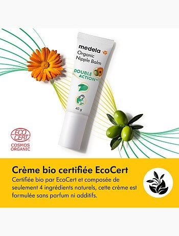 Crème bio pour mamelons Medela 40g - Naturelle, apaisante et nourrissante, hypoallergénique